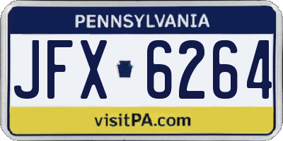 PA license plate JFX6264