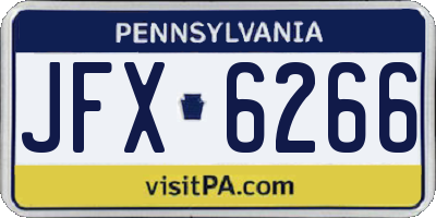 PA license plate JFX6266
