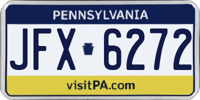 PA license plate JFX6272