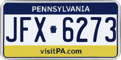 PA license plate JFX6273