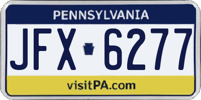 PA license plate JFX6277