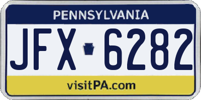 PA license plate JFX6282