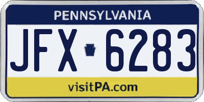PA license plate JFX6283