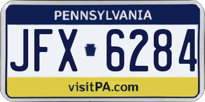 PA license plate JFX6284