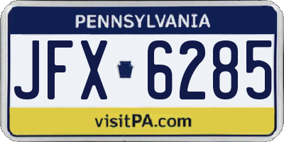 PA license plate JFX6285