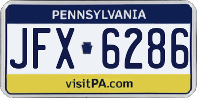 PA license plate JFX6286