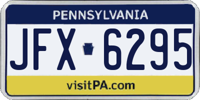 PA license plate JFX6295