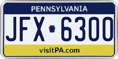 PA license plate JFX6300