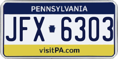PA license plate JFX6303