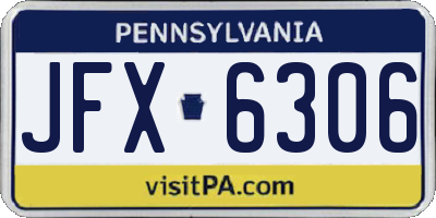 PA license plate JFX6306