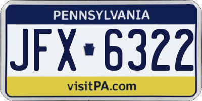 PA license plate JFX6322