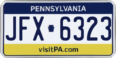 PA license plate JFX6323