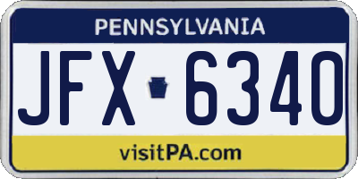 PA license plate JFX6340