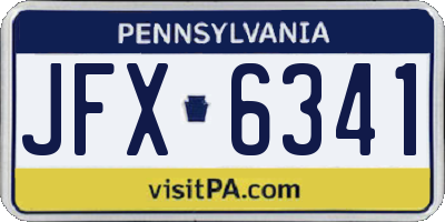 PA license plate JFX6341