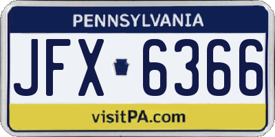 PA license plate JFX6366