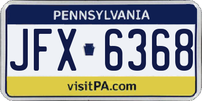 PA license plate JFX6368