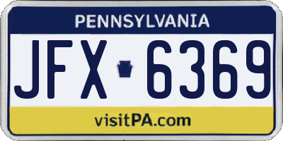 PA license plate JFX6369