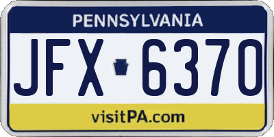PA license plate JFX6370