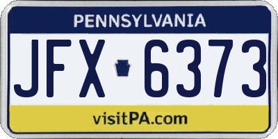 PA license plate JFX6373