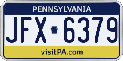 PA license plate JFX6379