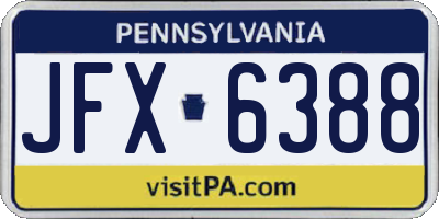 PA license plate JFX6388