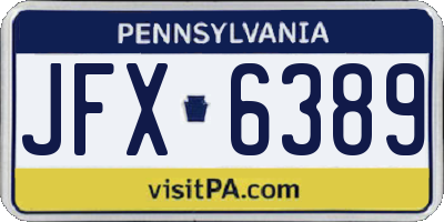 PA license plate JFX6389