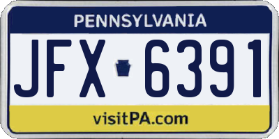 PA license plate JFX6391