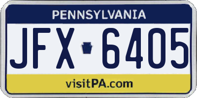 PA license plate JFX6405