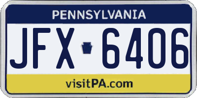 PA license plate JFX6406