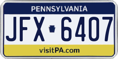 PA license plate JFX6407