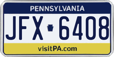 PA license plate JFX6408