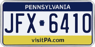 PA license plate JFX6410