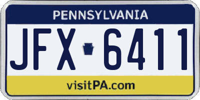 PA license plate JFX6411