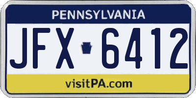 PA license plate JFX6412