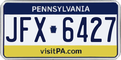 PA license plate JFX6427
