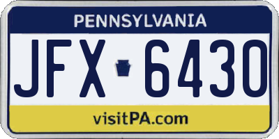 PA license plate JFX6430