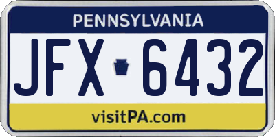 PA license plate JFX6432