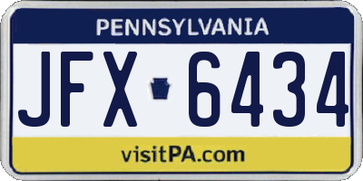 PA license plate JFX6434