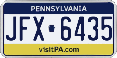 PA license plate JFX6435