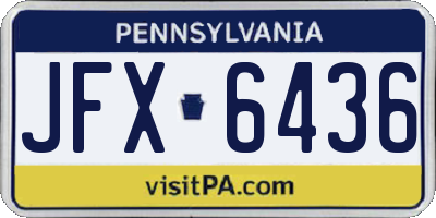 PA license plate JFX6436