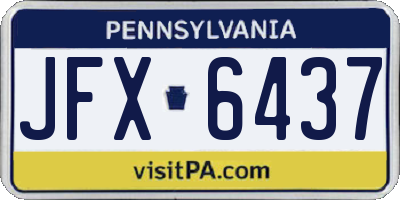 PA license plate JFX6437