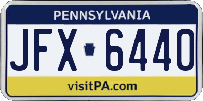 PA license plate JFX6440
