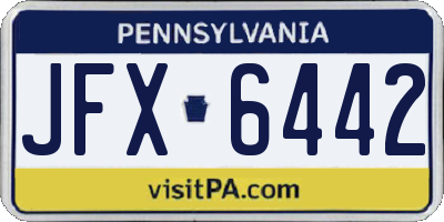 PA license plate JFX6442