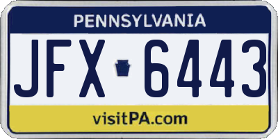 PA license plate JFX6443