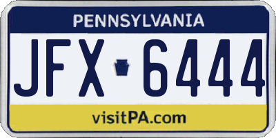 PA license plate JFX6444