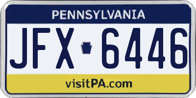 PA license plate JFX6446