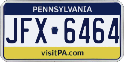 PA license plate JFX6464