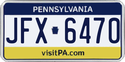 PA license plate JFX6470
