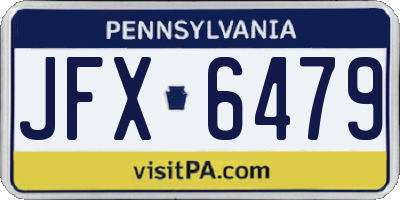 PA license plate JFX6479