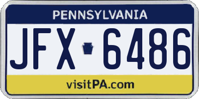 PA license plate JFX6486